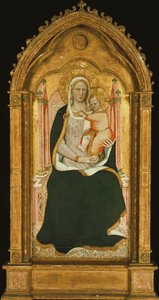 The Madonna and Child Enthroned by Aretino Luca Spinello or Spinelli