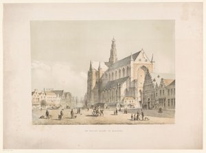 View of St. Bavo Church and the Great Market in Haarlem