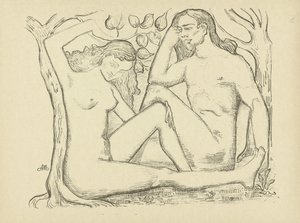 Adam and Eve Sitting by a Tree by Aristide Maillol