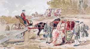 Rich Lady entering a Sedan Chair