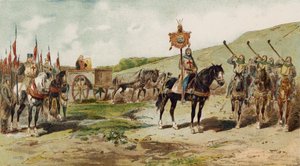 War Chariot and Lituus Blowers, Time of the Crusades by Armand Jean Heins