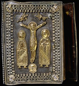Silver Gilt Binding, Depicting the Crucifixion of Christ, with the Holy Mother of God and Holy Mary on Either Side by Armenian School