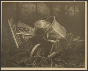 Wheelbarrow with Tools by Arnold Genthe