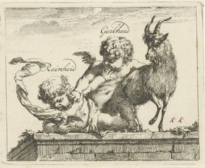 Battle Between Purity and Lust, Purity Lust (title on object), Forty-One Pieces, Various Emblems (series title) by Arnold Houbraken