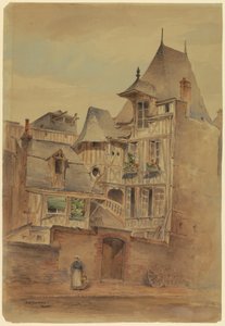 Street Scene with Medieval Houses, ca. 1885 by Arnold William Brunner