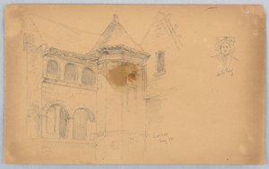 Sketch of Loches and Female Bust by Arnold William Brunner