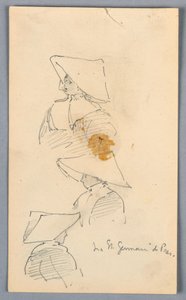 Three Sketches of a Nun Wearing a Hat by Arnold William Brunner