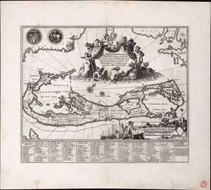 Mappa Aestivarum Insularum, alias Barmudas Dictarum by Arnoldus Montanus