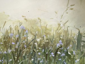 Blue Flowers in Meadow by Arohika Verma