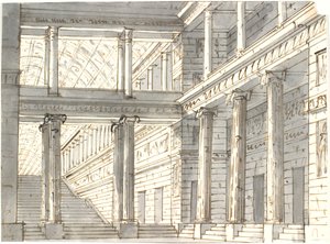 Palace Interior with Columns and Stairs