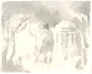 Round Temple with Winged Figures Surrounded by Trees by Aron Wallick