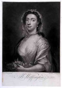 Mrs Woffington, engraved by James McArdell by Arthur (after) Pond