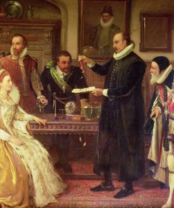Dr. William Gilbert Showing his Experiment on Electricity to Queen Elizabeth I and her Court (detail) by Arthur Ackland Hunt