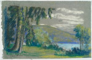 Landscape from A.B. Davies book, edition 3, 50 by Arthur Bowen Davies