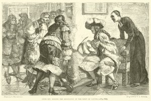 Louis XIV signing the Revocation of the Edict of Nantes by Arthur Boyd Houghton