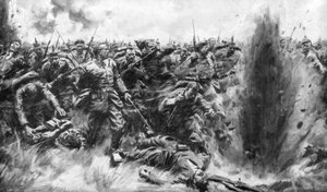 A Massive German Attack on the British Front, World War I