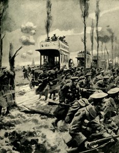 London buses used to transport troops to the front, First World War, 1914-1918, c1920 by Arthur C. Michael