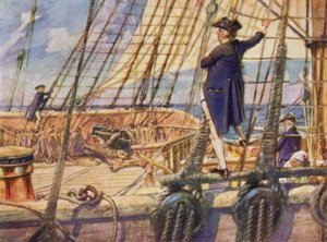 Captain Nelson challenging a Midshipman to race to the masthead by Arthur David McCormick