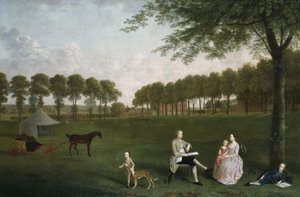 Sir John Shaw and His Family in the Park at Eltham Lodge, Kent by Arthur Devis