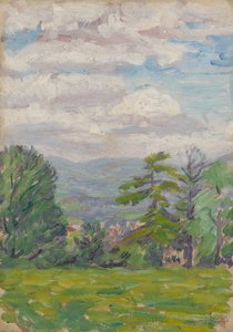 View Through Meadow and Tree with Valley Beyond by Arthur Haythorne Studd