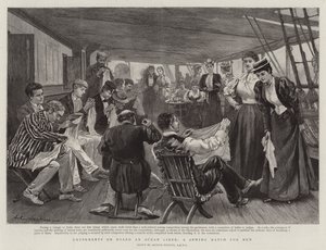 Amusements on Board an Ocean Liner, a Sewing Match for Men by Arthur Hopkins