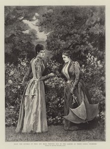 HRH the Duchess of Teck and HSH Princess May in Garden at White Lodge, Richmond by Arthur Hopkins