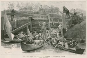 On the Way to Henley - A Scene in Cookham Lock by Arthur Hopkins