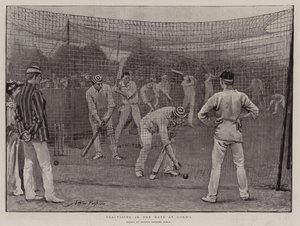 Practising in the Nets at Lord