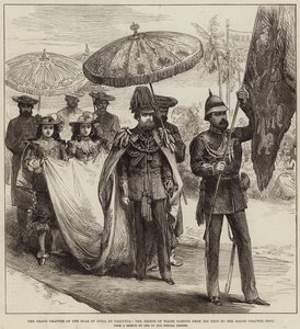 The Grand Chapter of the Star of India at Calcutta, the Prince of Wales passing from his Tent to the Grand Chapter Tent by Arthur Hopkins