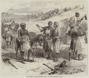 The Isthmus of Suez Maritime Canal, Labourers Removing Earth by Arthur Hopkins