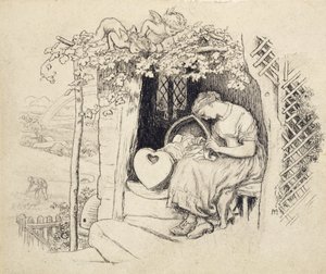 By the Cradle by Arthur Hughes