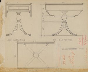 Drop Leaf, Pedestal Table by Arthur Johnson