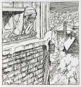 A man looking out of a window by Arthur Rackham