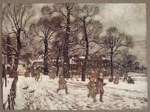 An Afternoon When the Gardens Were White with Snow, from Peter Pan in Kensington Gardens by J. M. Barrie, pub. 1906 by Arthur Rackham