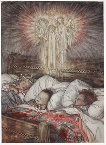 Children asleep and dreaming by Arthur Rackham
