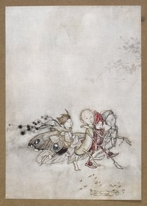 Enter Peaceblossom, Cobweb, Moth and Mustardseed. A scene from 