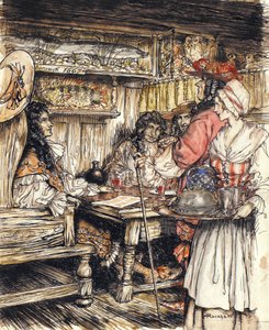 Go and See at One of the Coffee Houses in King Street in Westminster, Illustration from The Compleat Angler by Isaac Walton by Arthur Rackham