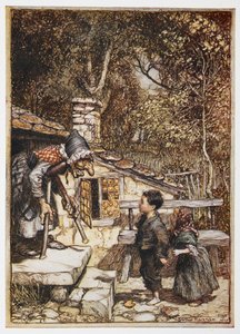 Hansel and Grethel at the House of the Old Woman