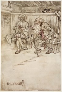 I have even talked with Rip Van Winkle myself, who, when I last saw him, was a very venerable old man., from Rip Van Winkle by Washington Irving, pub. 1910 by Arthur Rackham