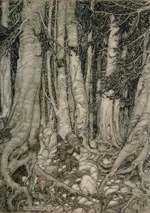 In the Forest with a Barrel from Rip Van Winkle written by Washington Irving