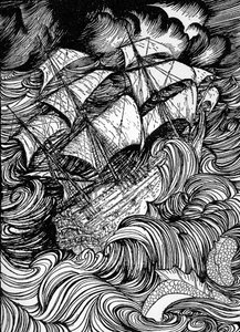 Manuscript Found in a Bottle by Edgar Allan Poe by Arthur Rackham