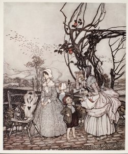 Mother and Children Coming Back from Gathering Apples, from Rip Van Winkle by Washington Irving, pub. 1910