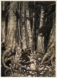 Mutually relieving one another they clambered up a narrow gully, from Rip Van Winkle by Washington Irving