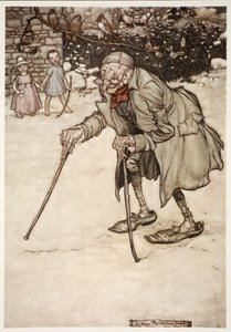 Old man with two sticks, from Rip Van Winkle by Washington Irving, pub. 1910 by Arthur Rackham