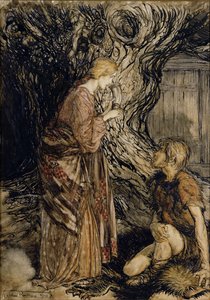 Siegmund and Sieglinde, Illustration from Rhinegold and the Valkyrie by Richard Wagner, Heinemann, 1910