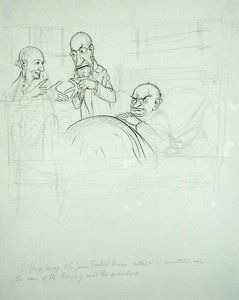 Sir George Savage and Sir James Crichton Browne Called in Consultation Over the Case of the BXXXY and the Members by Arthur Rackham