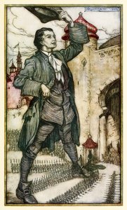 The Emperor of Lilliput reviews his troops from Part I: A Voyage to Lilliput in Gulliver