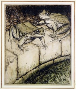 The Frogs and the Well, Illustration from Aesop