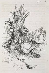 The Gryphon Sitting Against a Tree by Arthur Rackham