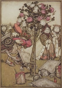 The Queen turned angrily away from him and said to the Knave, "Turn them over" (from Alice